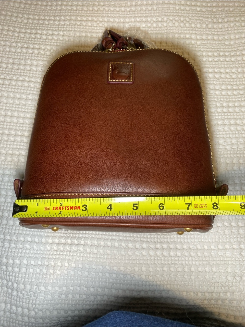 NWT Dooney & Bourke Chestnut Brown Leather small Zip Pod Backpack 🐻 - Picture 8 of 14